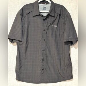 Columbia Button-Down Shirt Men's L Dark Charcoal